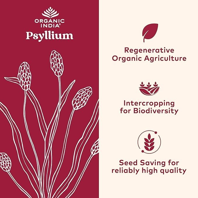 02 Pack ORGANIC INDIA Whole Psyllium Husk fiber Powder Organic – 12 oz USA 2026