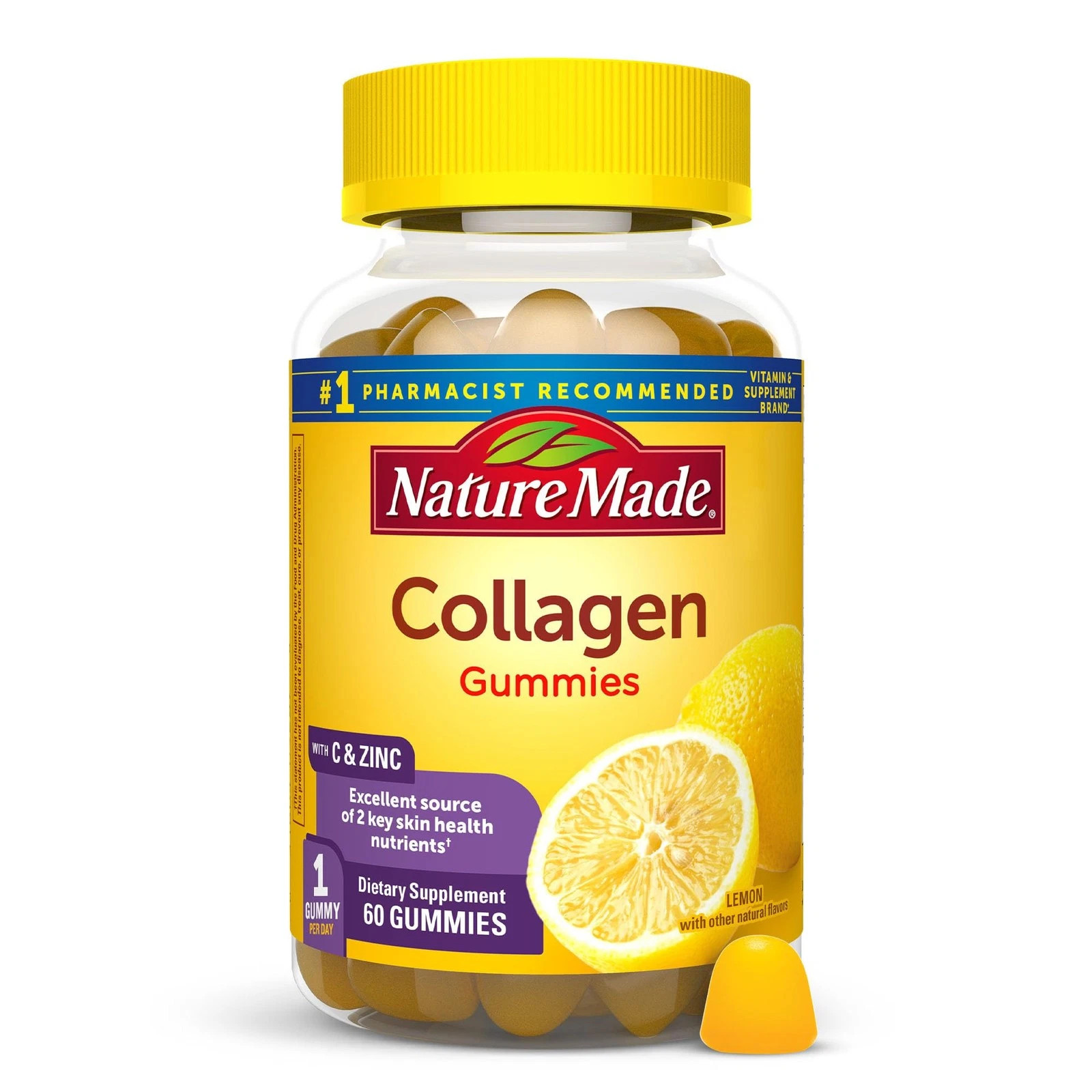 Nature Made Collagen Gummies with C & Zinc 60ct – 1 Pack – New 12/2026