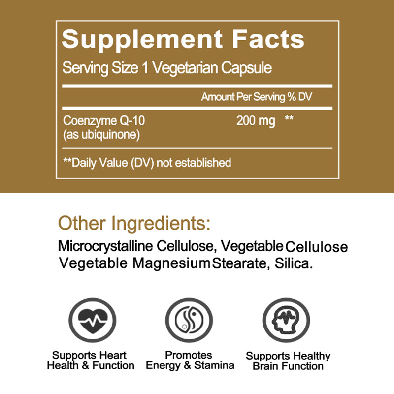 2 Bottles 200mg CoQ10 High Absorption Q10 Coenzyme Energy Support Heart Health
