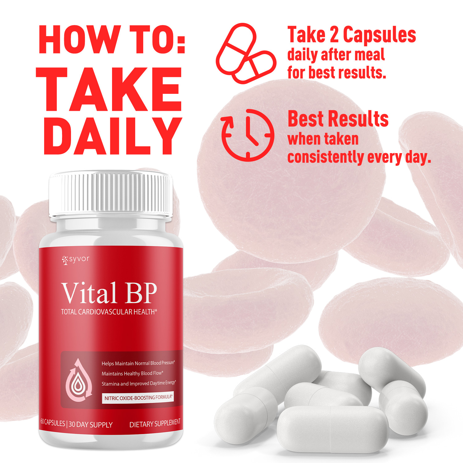 (1 Pack) Vital BP Advanced Blood Support Vitamin Formula VitalBP 60 Capsules