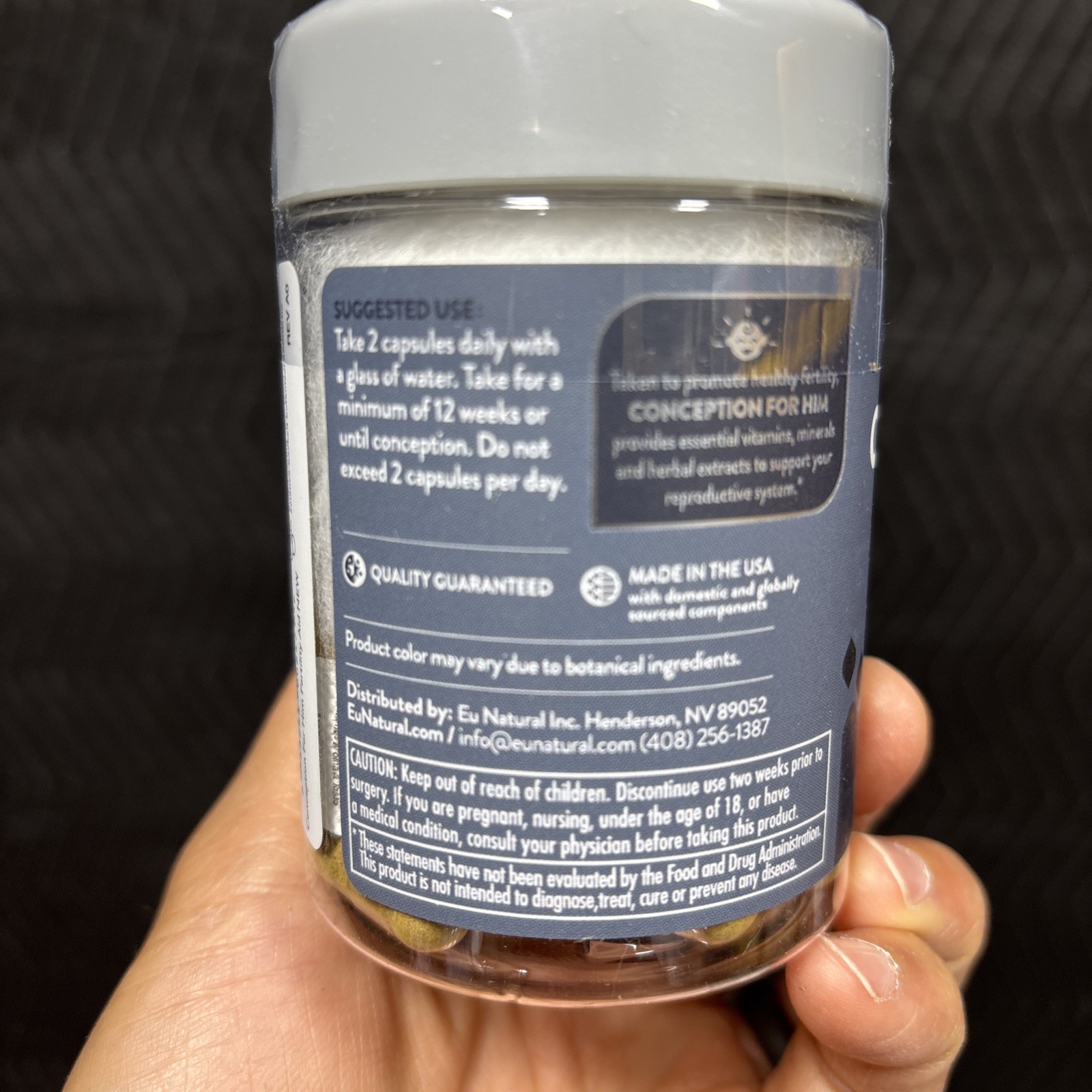 Conception For Him Fertility Support for Men, 60 Vegetarian Capsules (Overstock)