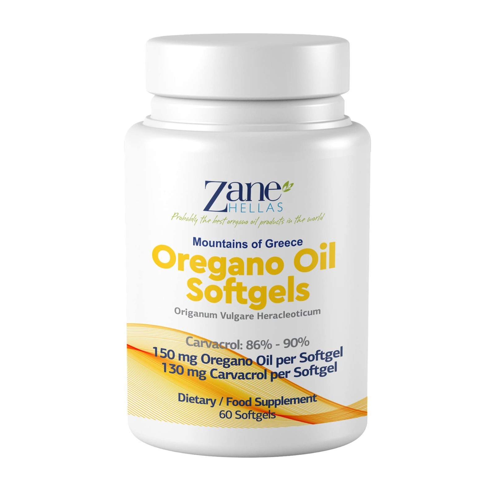 High-Potency Oregano Oil Softgels 130mg Carvacrol – 60 Count, Natural Immune Sup