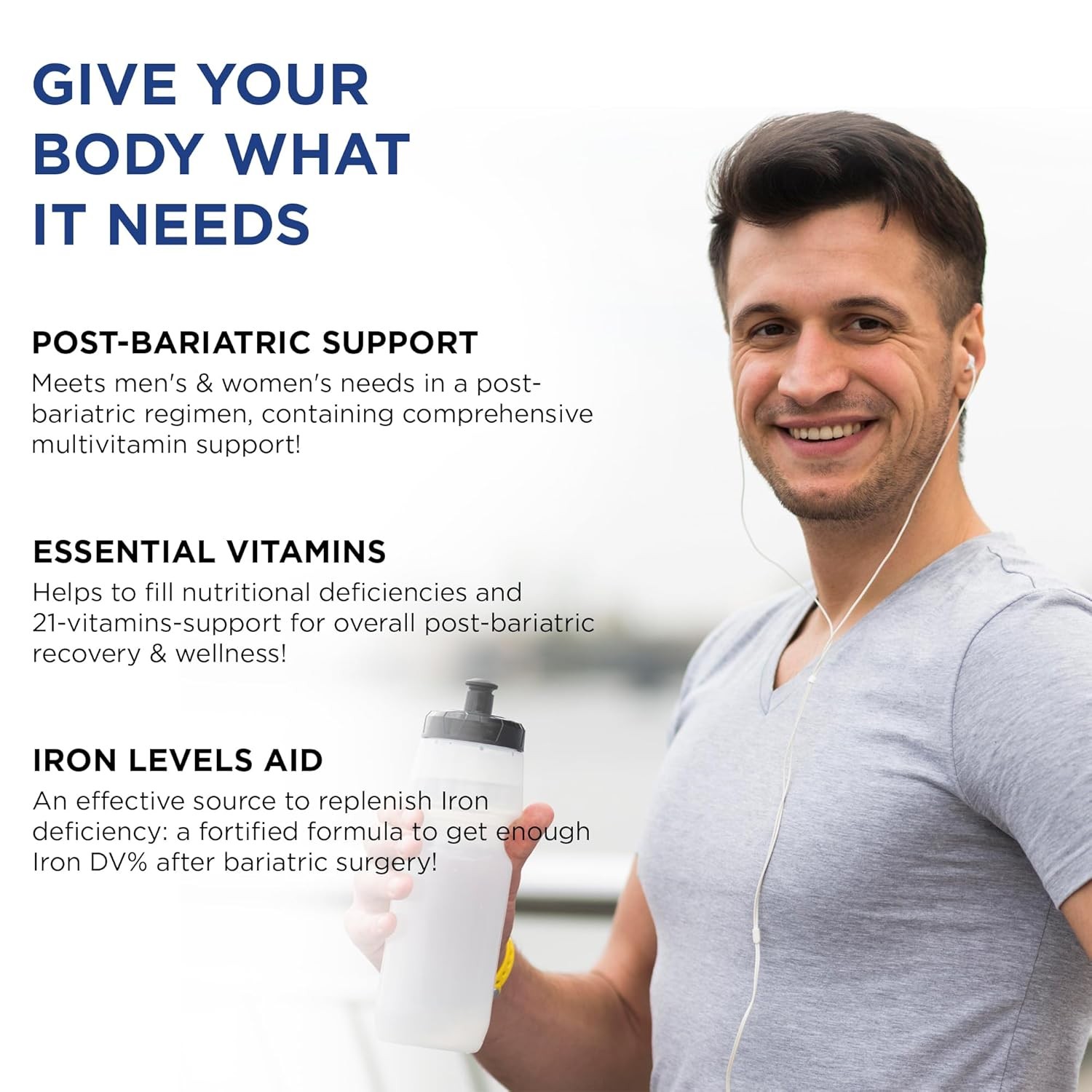 Bariatric Multivitamin with Iron for Men Women 42 Superfood Blend All-In-One
