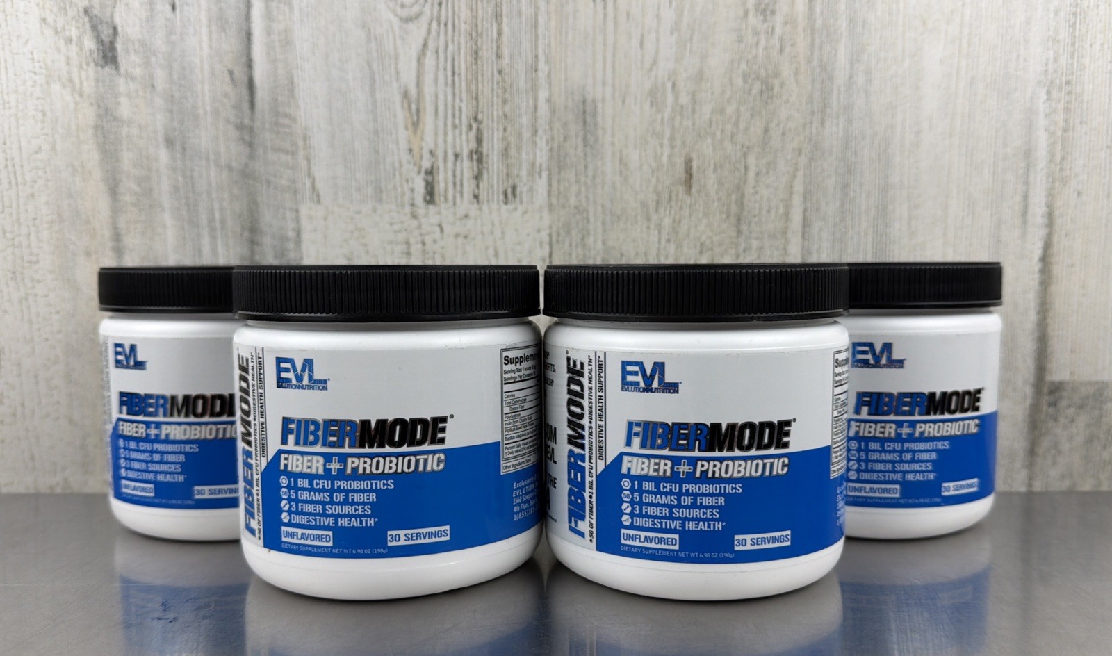 Lot Of 4 EVL FiberMode Fiber + Probiotic 5g Fiber Digestive Health 30 Servings