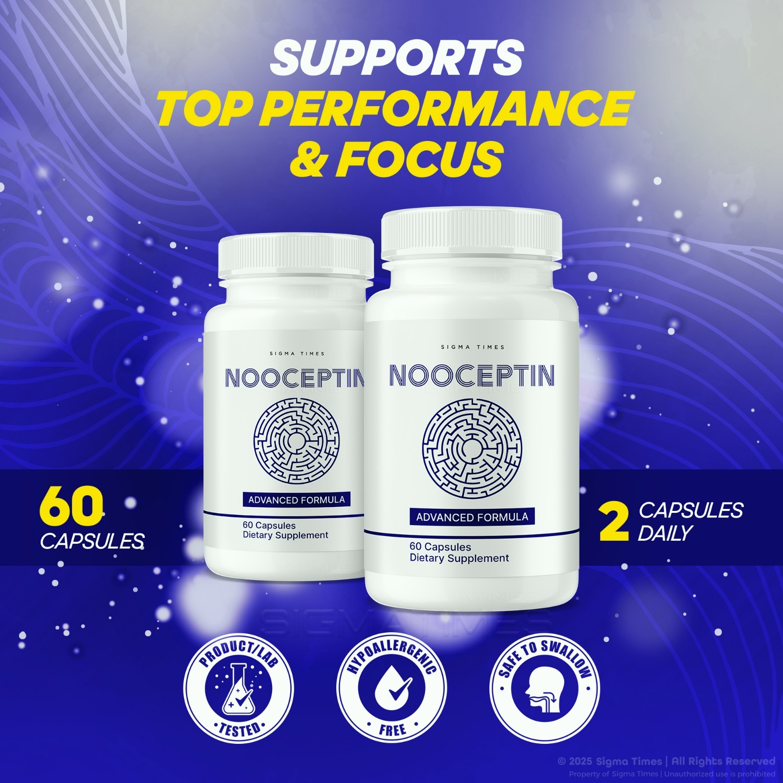 (1 Bottle) Nooceptin – Cognitive Enhancer Capsules for Cognition and Focus