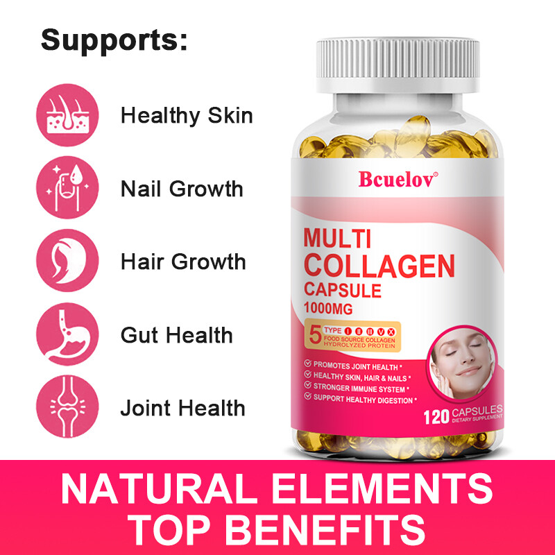 Multi Collagen Capsules 1000mg – 30/60/120Capsules – Hair, Skin, Nails, Bones