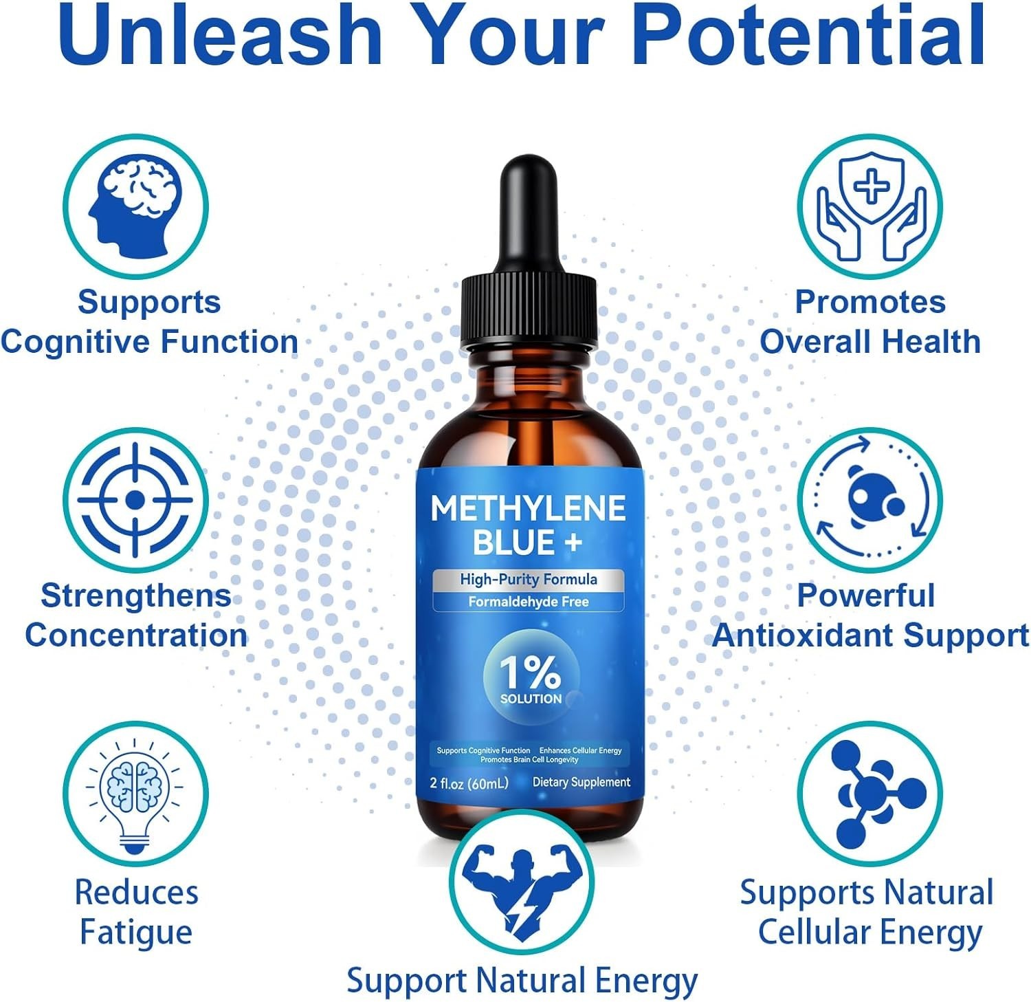 Blue Supplement – Pharmaceutical Grade, 2 FL OZ, 1% USP Grade, Liquid