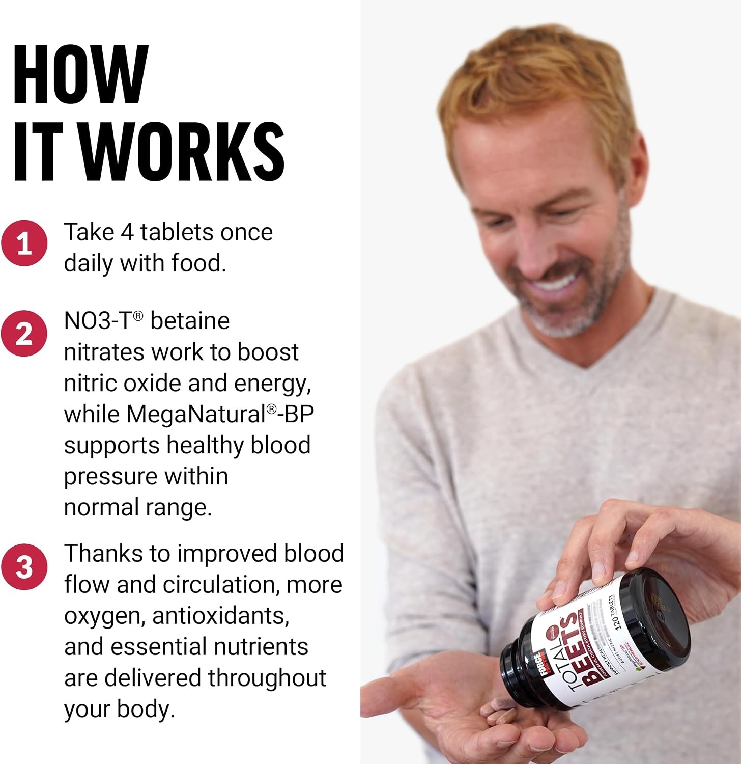 Total Beets Blood Pressure Support with Grape Seed Extract and Non GMO Beet Root