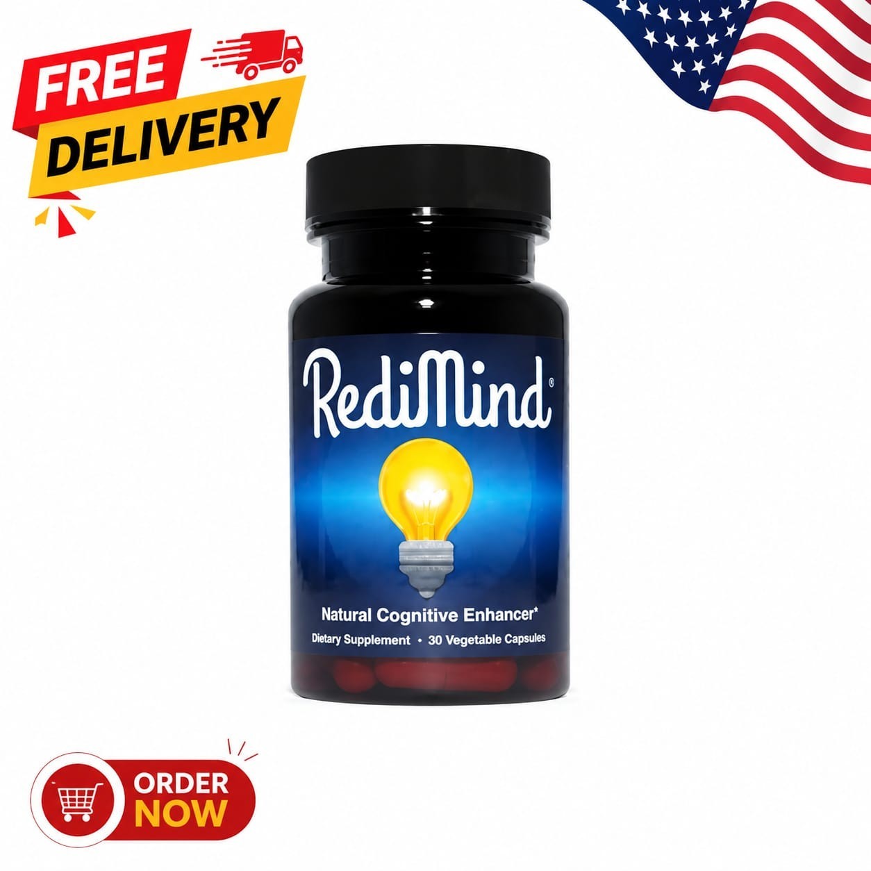 RediMind Natural Cognitive Support Supplement 30 Caps – Focus & Memory Formula