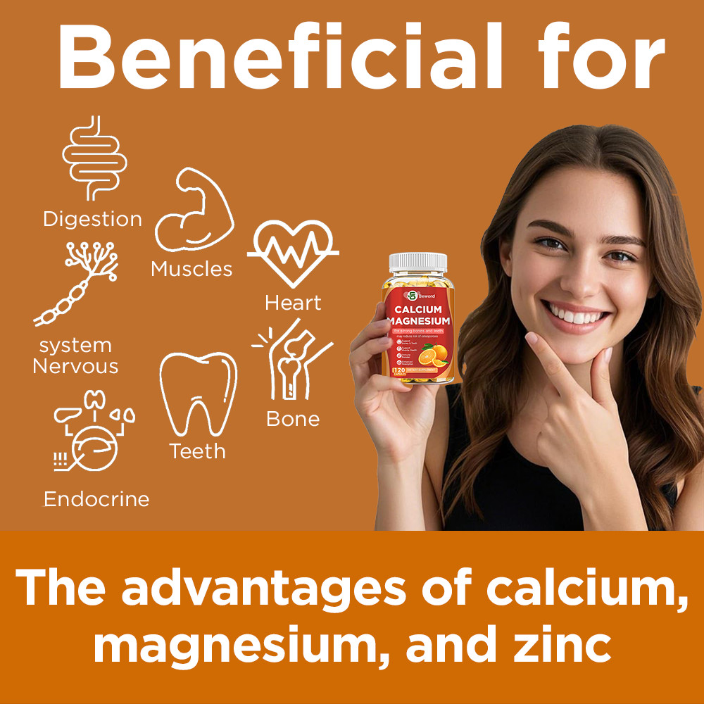 Calcium Magnesium Zinc with Vitamin D3 Support Bone Musle Nerve Health 120 PCS