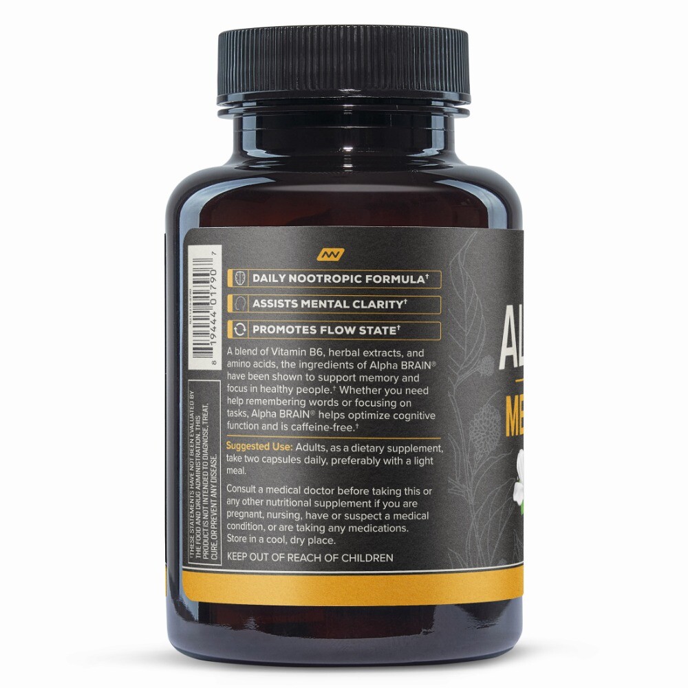 Alpha BRAIN Nootropic Brain Health, Memory and Focus Support, 60 Ct