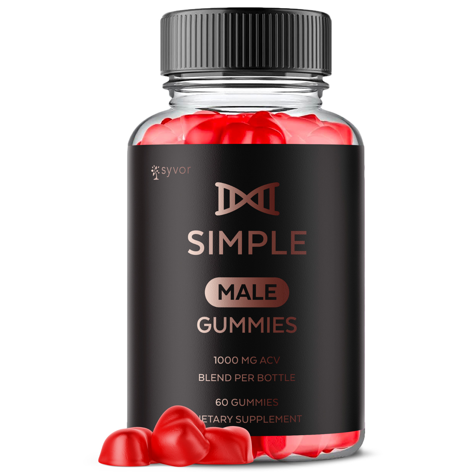 (1 Pack) Simple Male Gummys Advanced Formula Max Support Supplement 60 Gummies