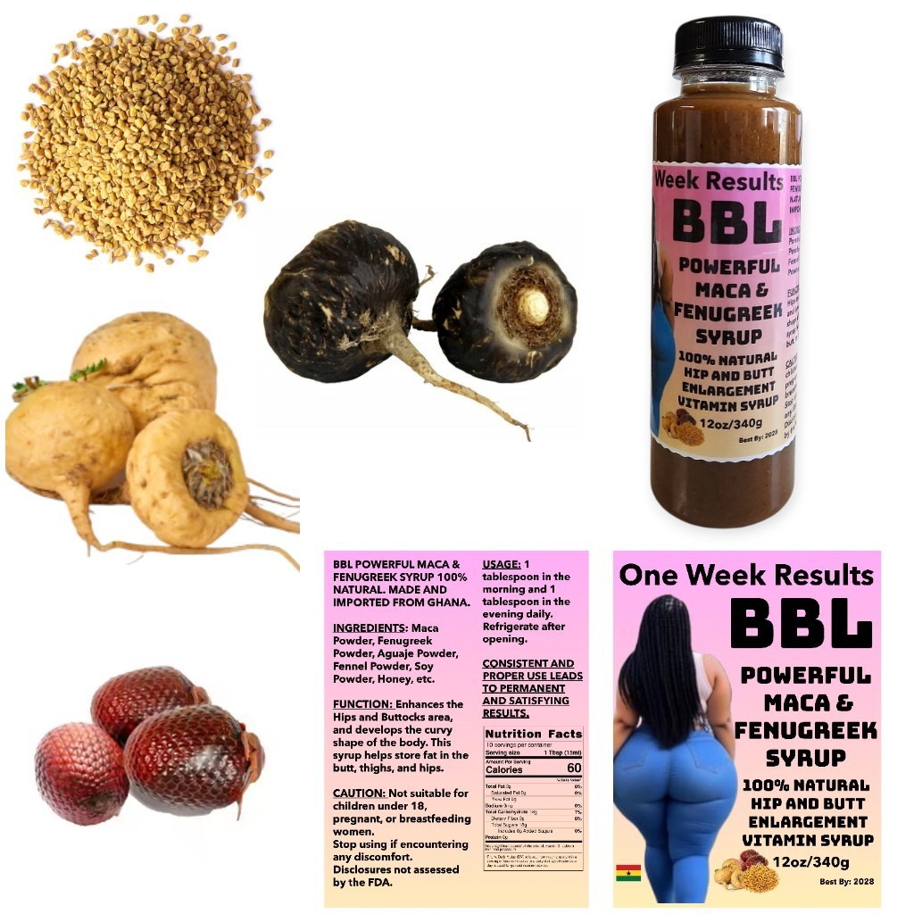 ONE WEEK RESULTS BBL POWERFUL MACA & FENUGREEK SYRUP 100% NATURAL 12oz