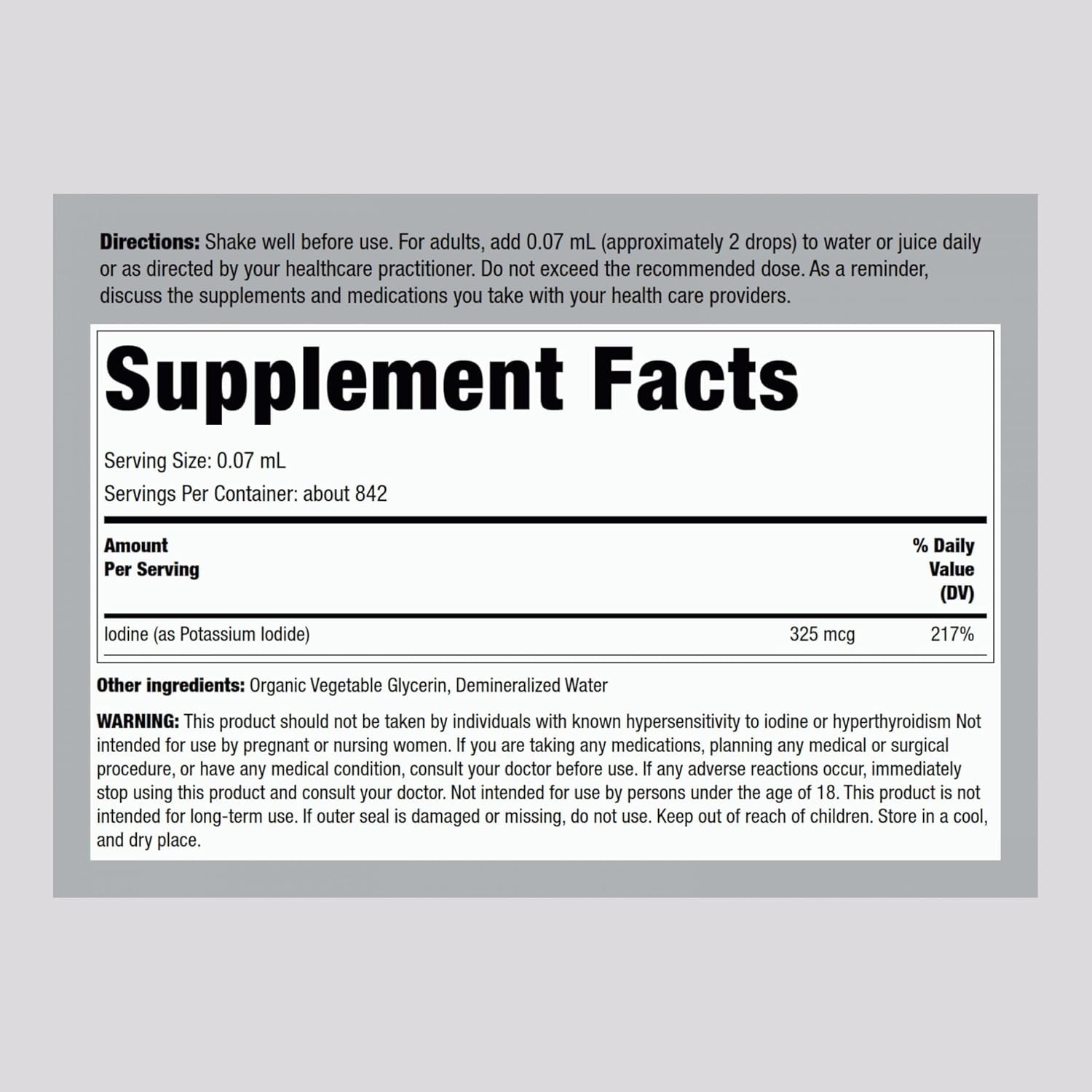 Piping Rock Nascent Iodine Drops Organic | 2 fl oz | 2 Fl Oz (Pack of 1)