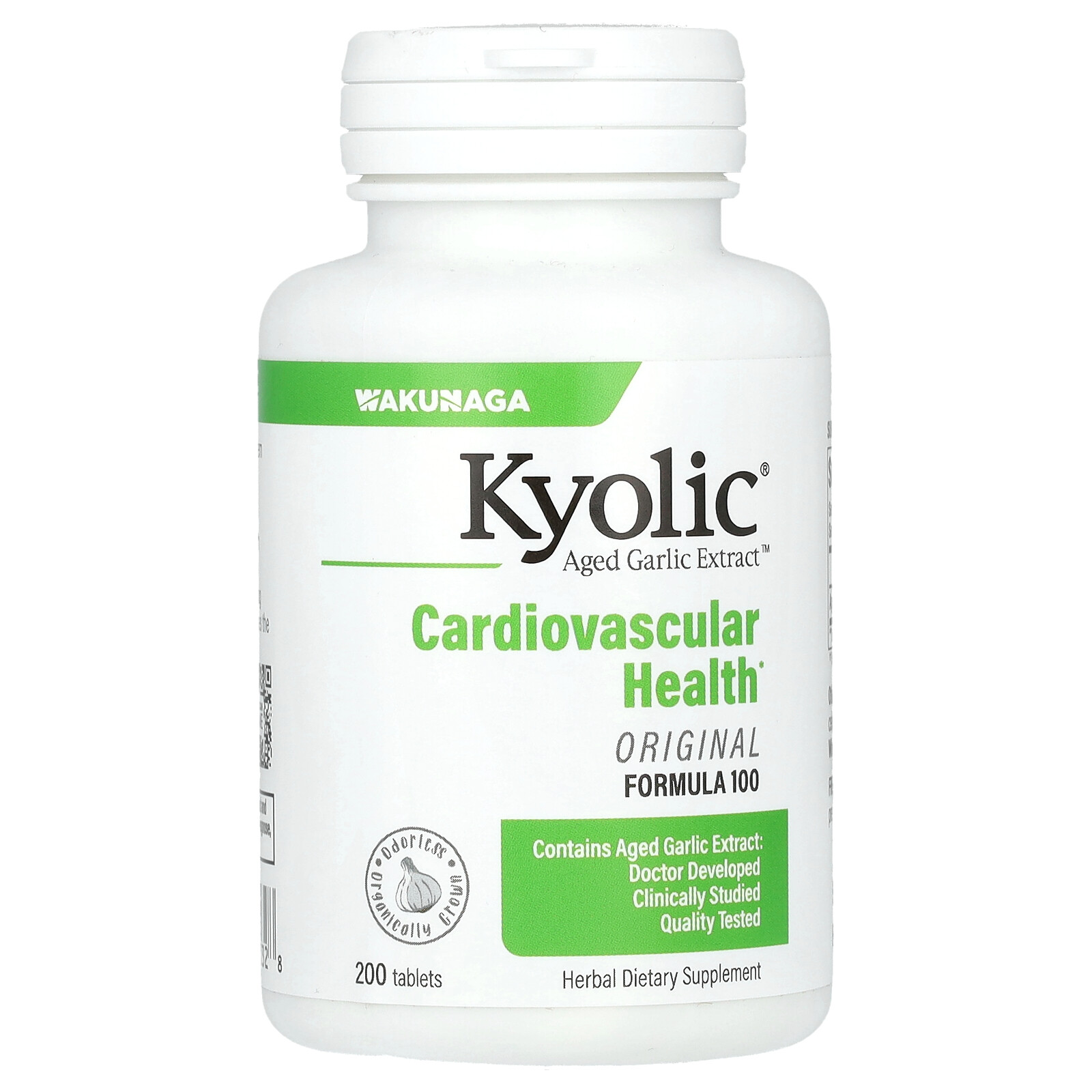 Wakunaga – Kyolic Cardiovascular Formula 100 200 Tablets Gluten-Free, GMP