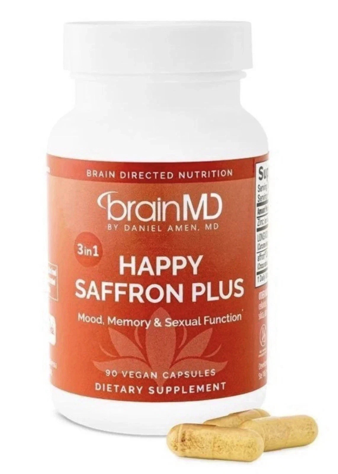 BrainMD Happy Saffron Plus – 3 Bottles – Mood & Memory Support – 90ct Each