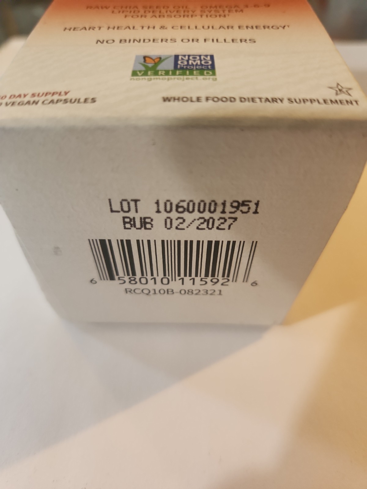 Garden of Life RAW CoQ10 200mg 60 Vegan Capsules New Sealed Exp 02/2027
