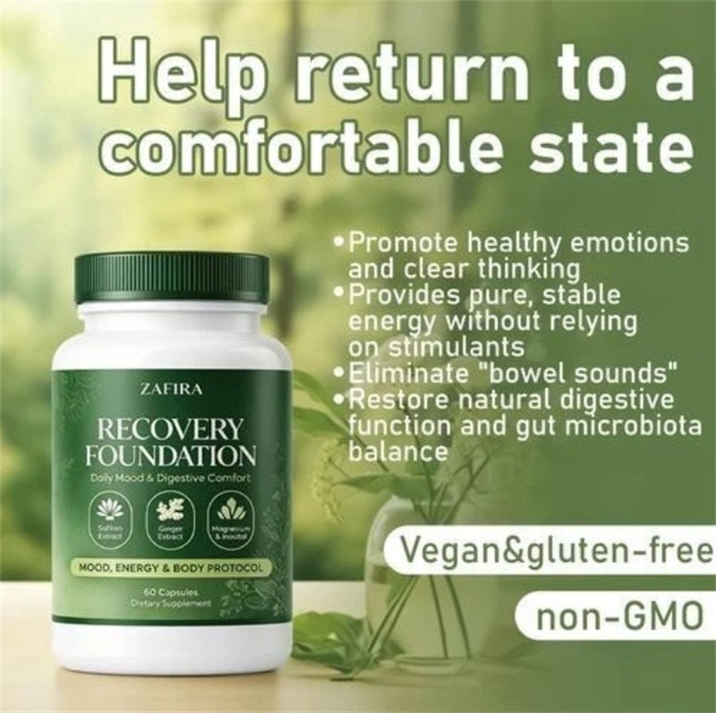 Zafira Recovery Foundation Mood & Digestive Support Capsules With Saffron Extrac
