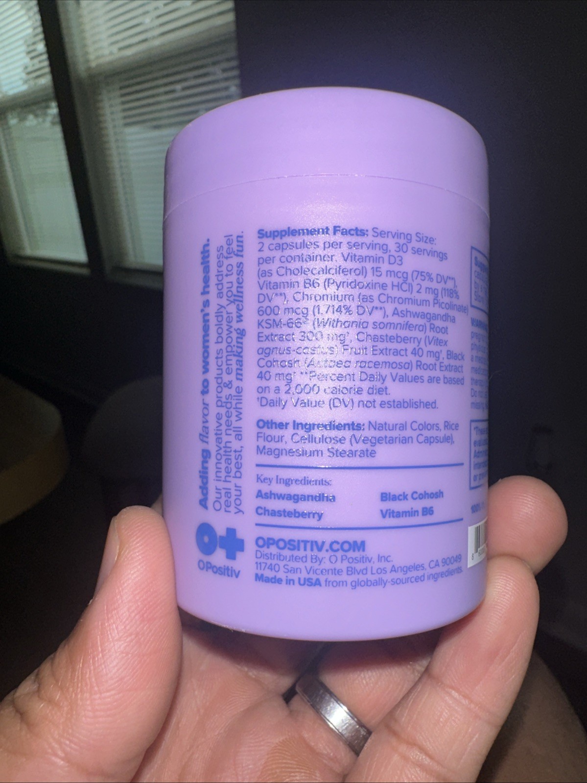 O Positiv MENO Vitamins for Menopause 60 VegCaps Exp 08/27 free shipping!