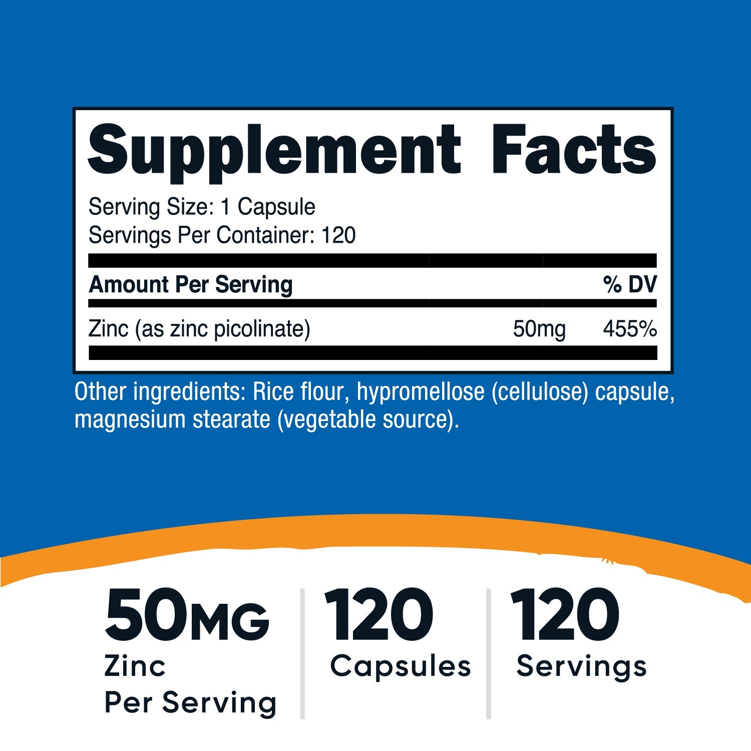 Nutricost Zinc Picolinate 50mg, 120 Vegetarian Capsules- Gluten Free and Non-GMO