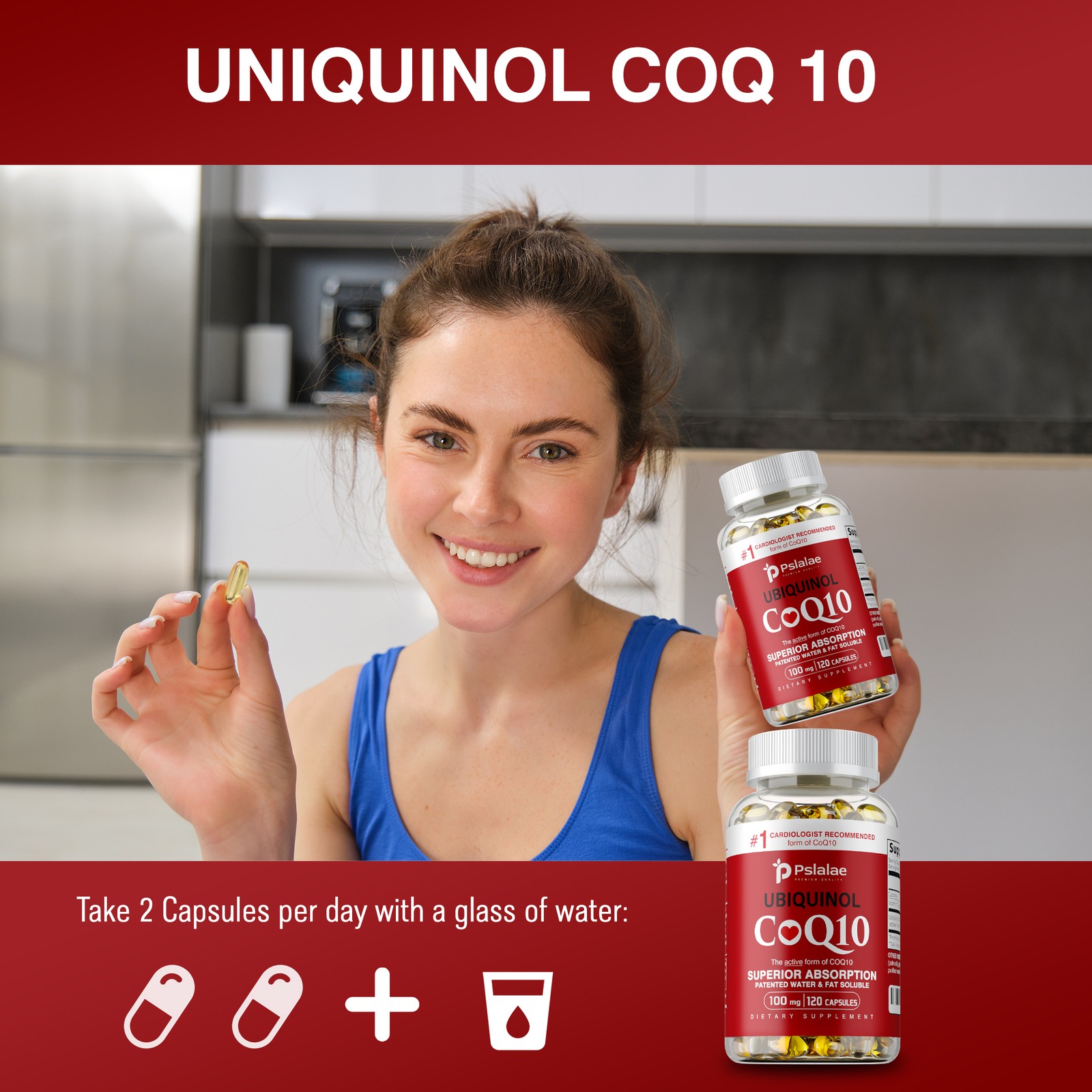 Ubiquinol CoQ10 100mg – Heart Health, Antioxidant, Blood Pressure Balance