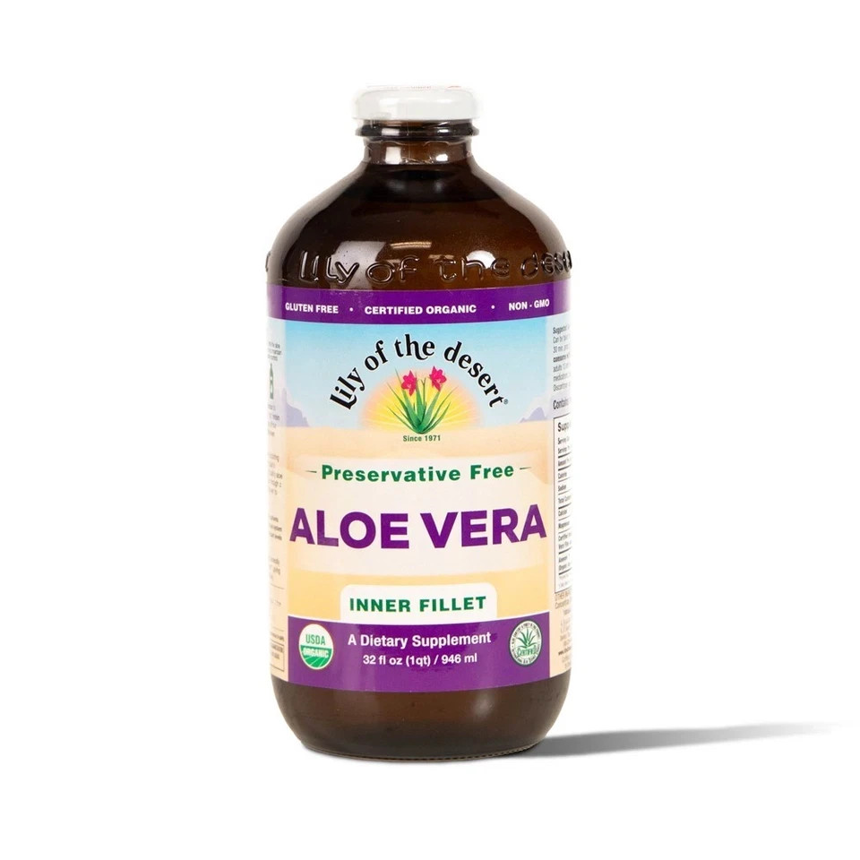 Aloe Vera Juice – Inner Fillet Preservative Free 32 fl. oz Each (Pack of 3)