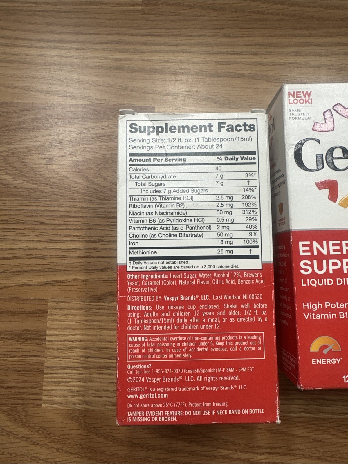 3 X Geritol Energy Support B-Vitamins & Iron Supplement Liquid 12 OZ 5/27