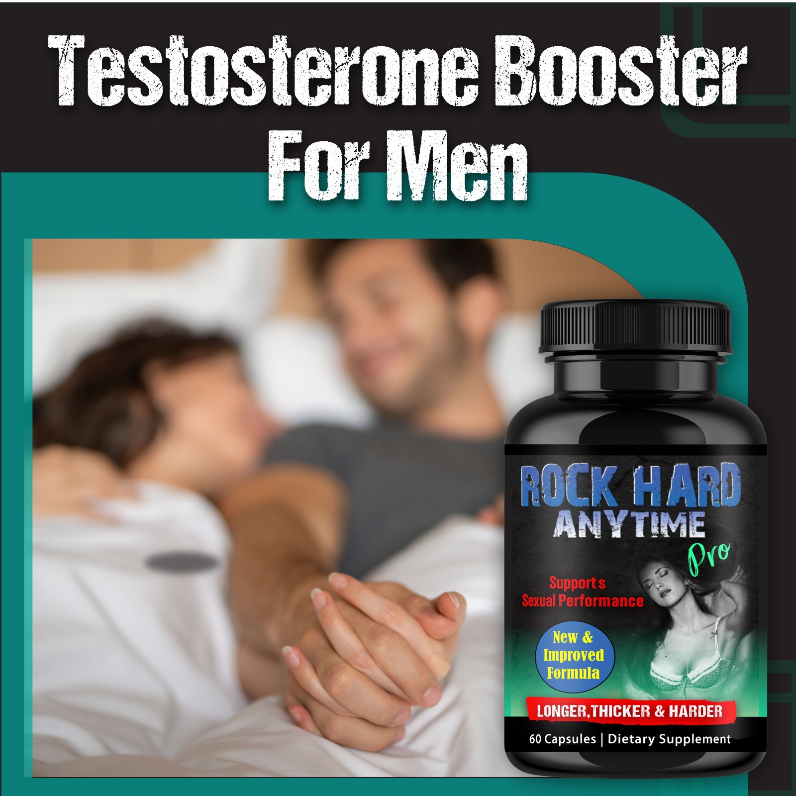 Testosterone Booster, Increase Stamina & Strength, Drive Energy For Male -60 C