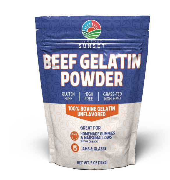Divided Sunset, Unflavored Beef Gelatin Powder, 5 oz (142 g)