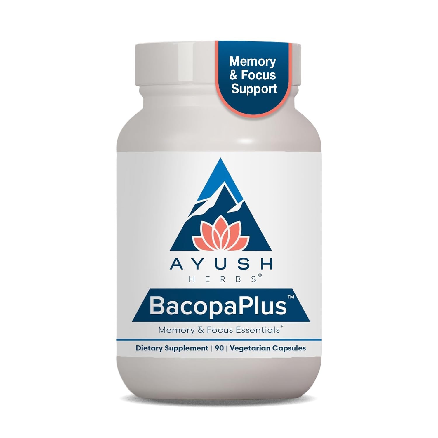 Organic Bacopa Supplements for Memory & Focus, Cognitive Support with Ginkgo & A