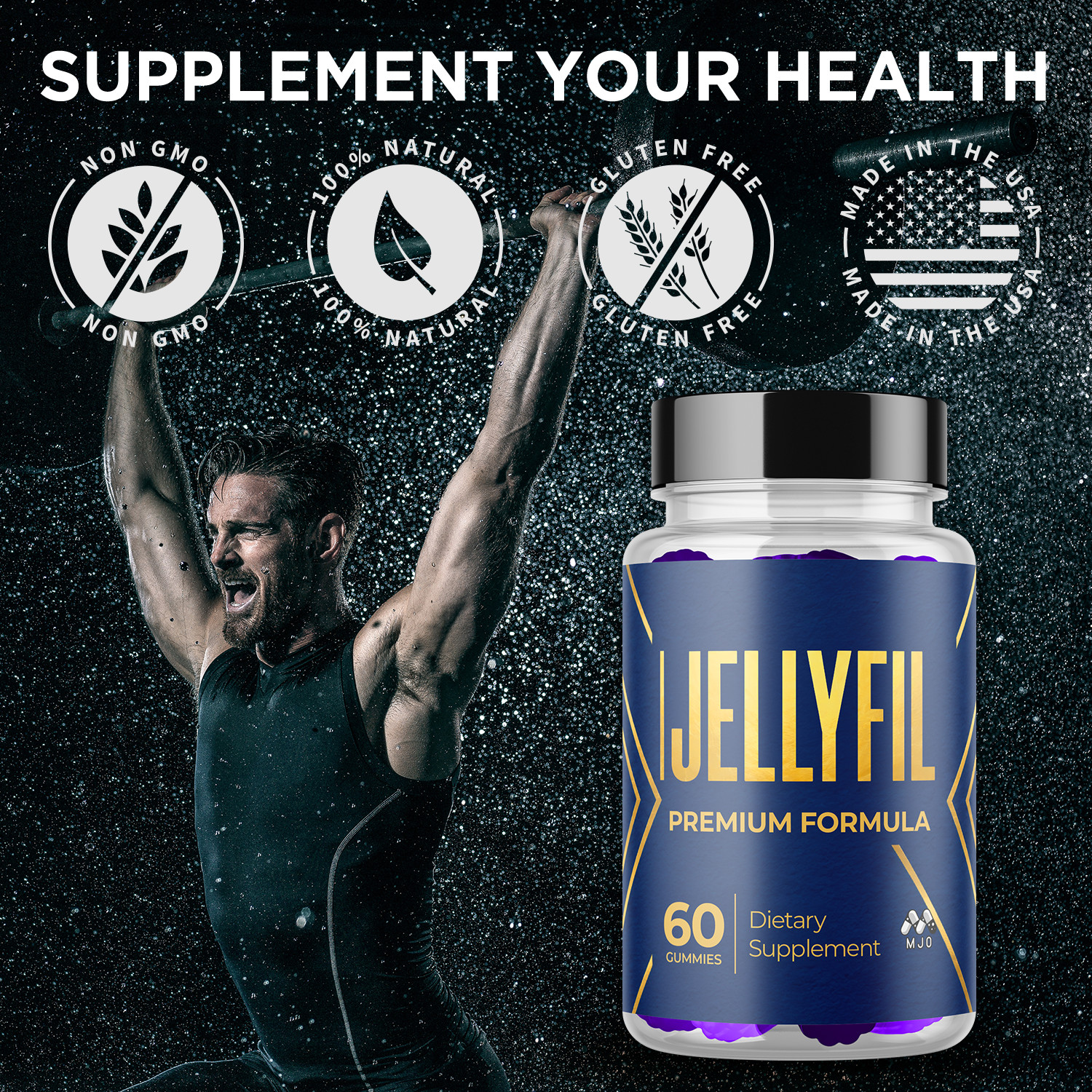 (1 Pack) Jellyfil Male Gummys Advanced Male Health Vitamin Support 60 Gummies