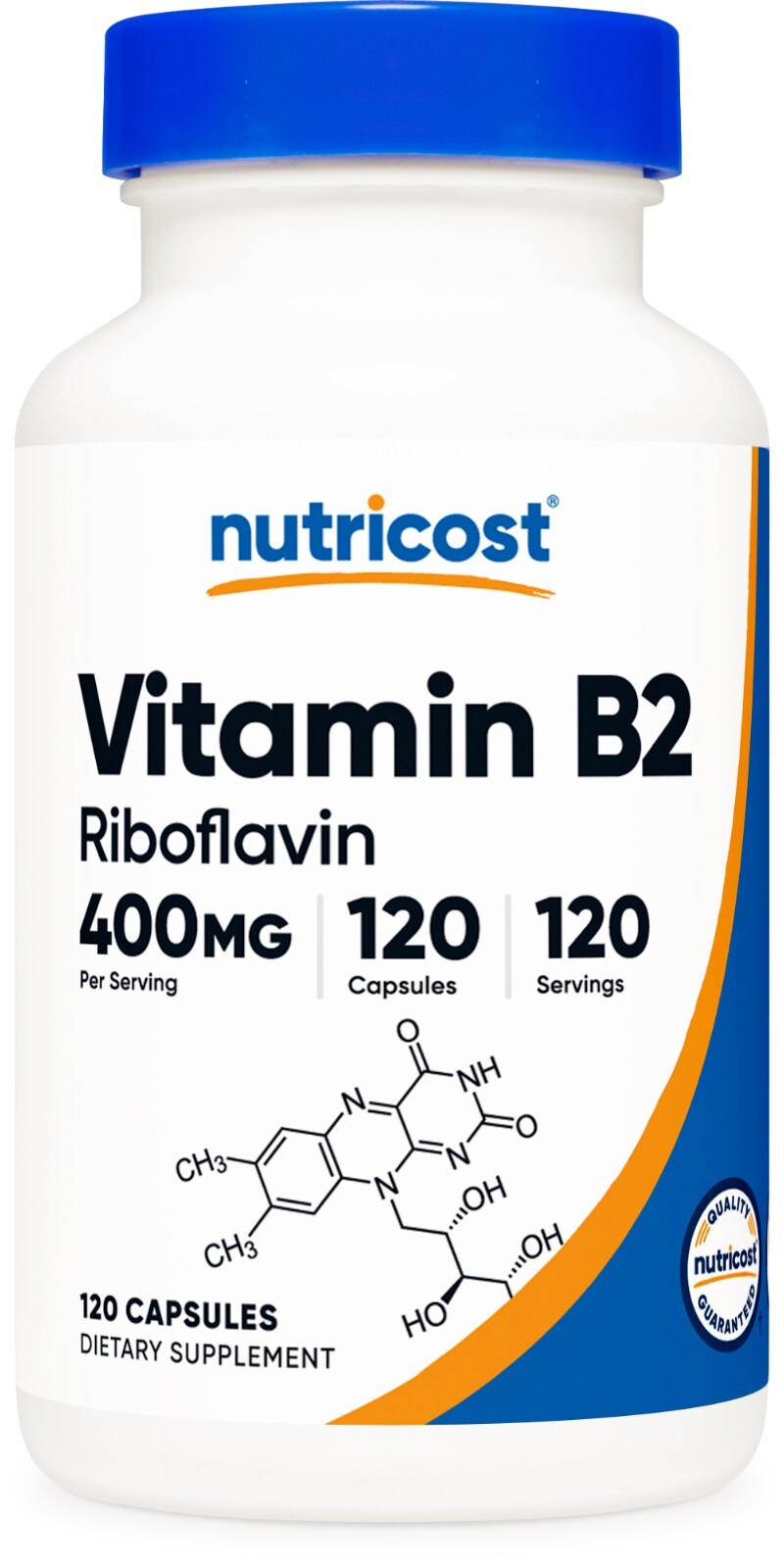 Nutricost Vitamin B2 (Riboflavin) 400mg, 120 Capsules – Gluten Free, Non-GMO