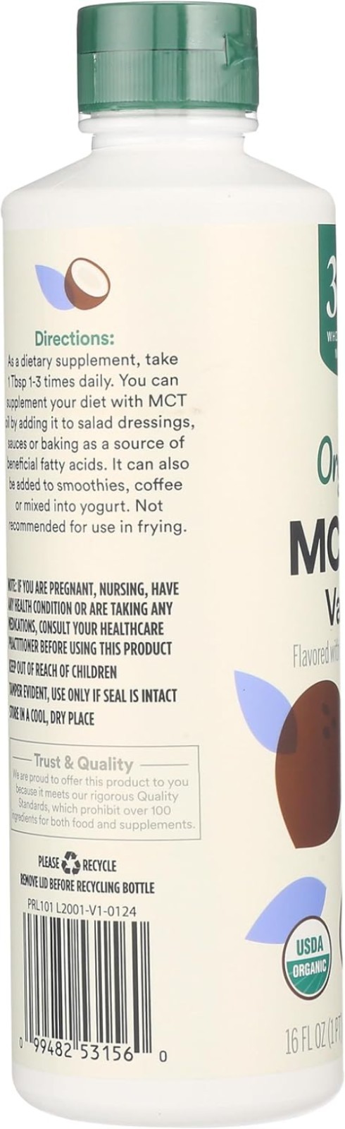 Organic Vanilla MCT Oil – 16 Fl Oz, & Non-GMO