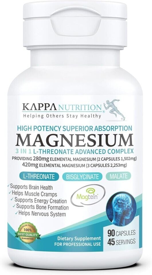 Magnesium, L-Threonate (90 Capsules), 2,253mg Per Serving, Providing 420mg