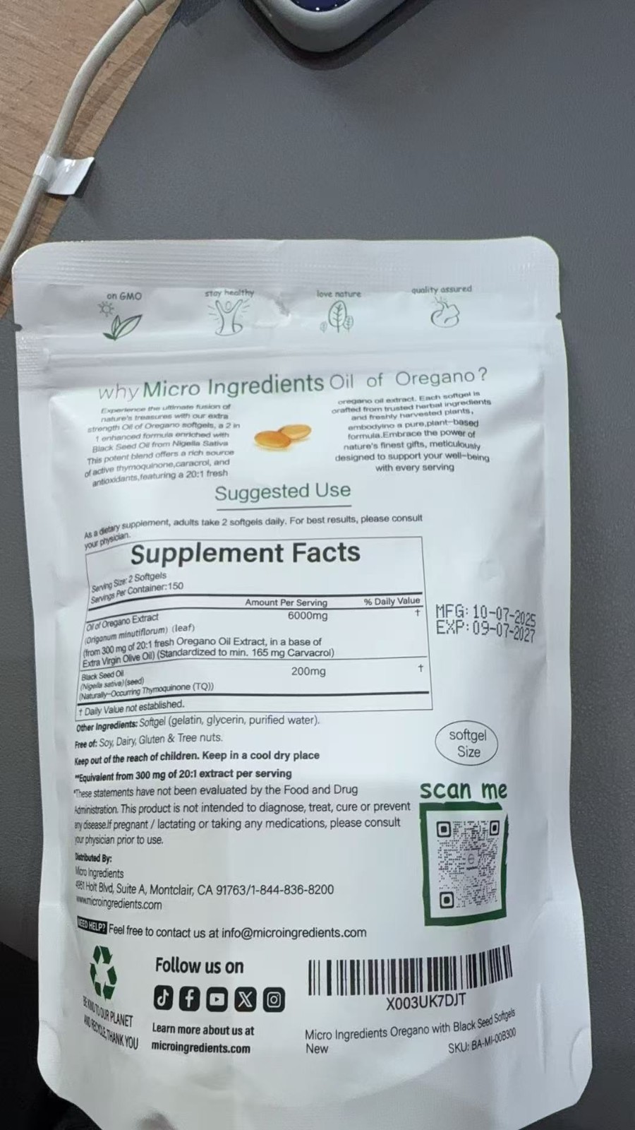3 Packs Oil of Oregano & Black Seed Softgels Count,Immune Support,with Carvacrol