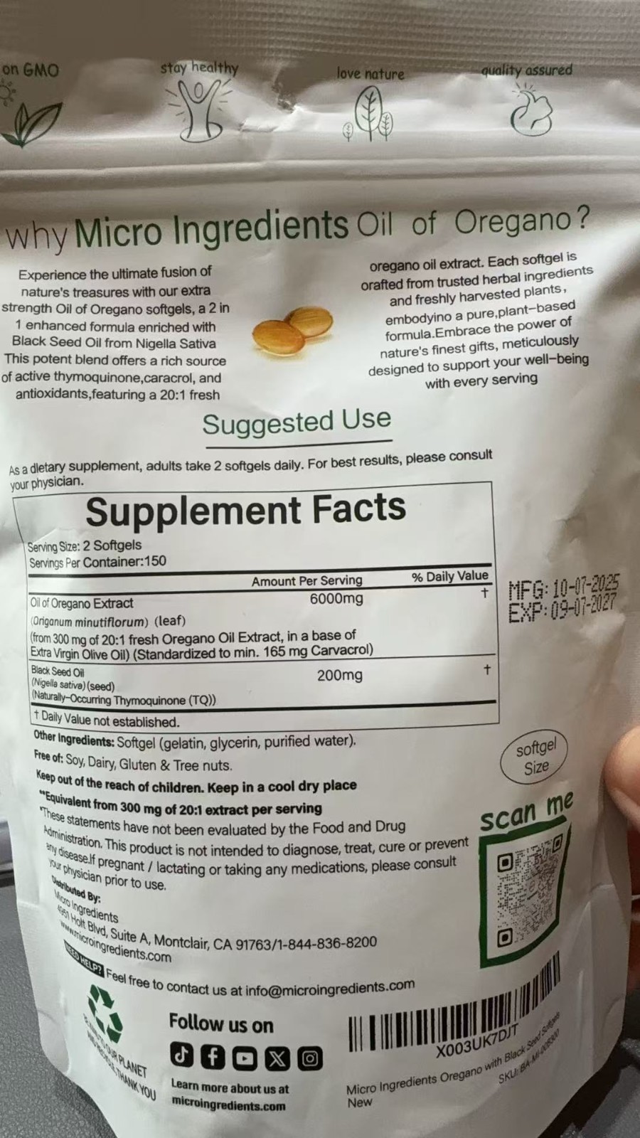 3 Packs Oil of Oregano & Black Seed Softgels Count,Immune Support,with Carvacrol