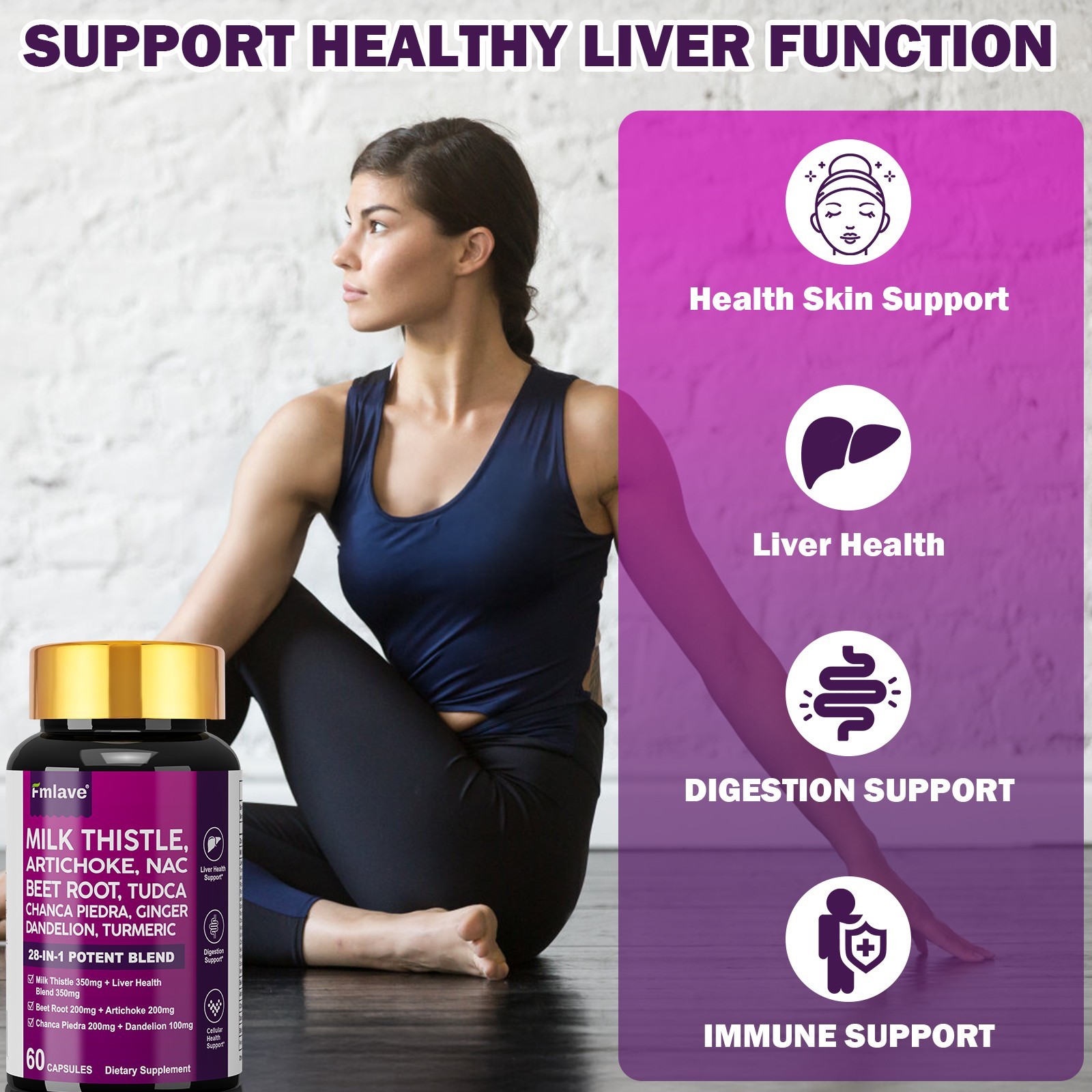 Milk Thistle (Silymarin) Extract 1400 mg liver cleanser liver detox cardio 60ct