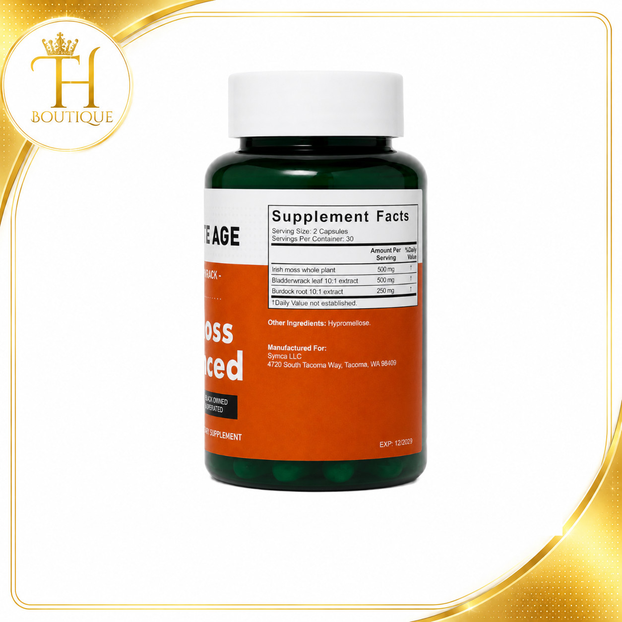 INFINITE AGE Sea Moss Advanced 1250mg Bladderwrack Burdock 60 Caps Exp 12/29