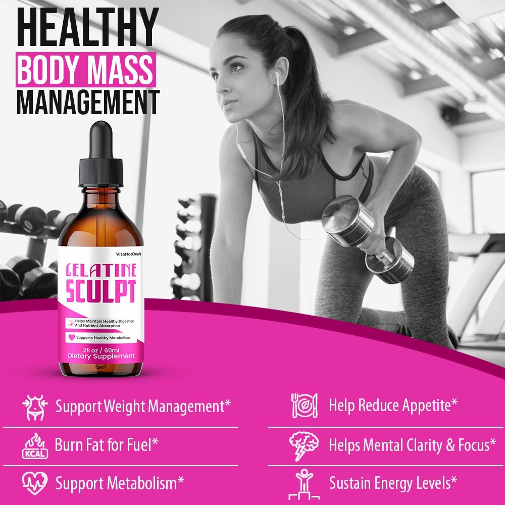 Gelatine Sculpt Drops, Max Strength Formula, GelatineSculpt Supplement (1 pack)