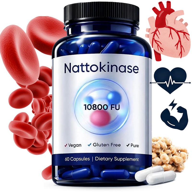 3PCS Nattokinase Supplement – 10800 FU 60 Capsules Per Serving Heart Circulation