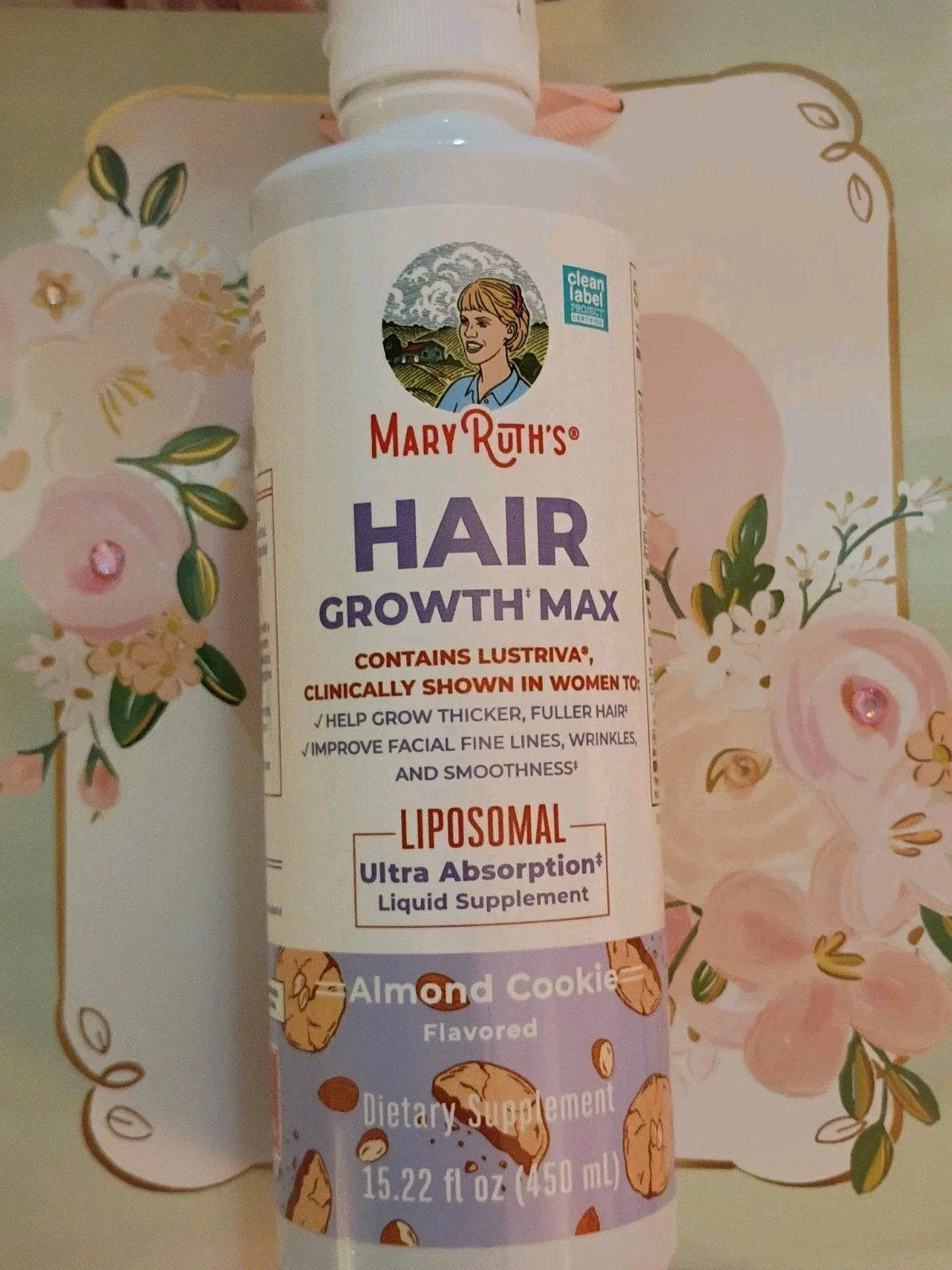 MARY RUTH’S HAIR GROWTH MAX Lipsomal With Lustriva 15.22oz 2 Bottles