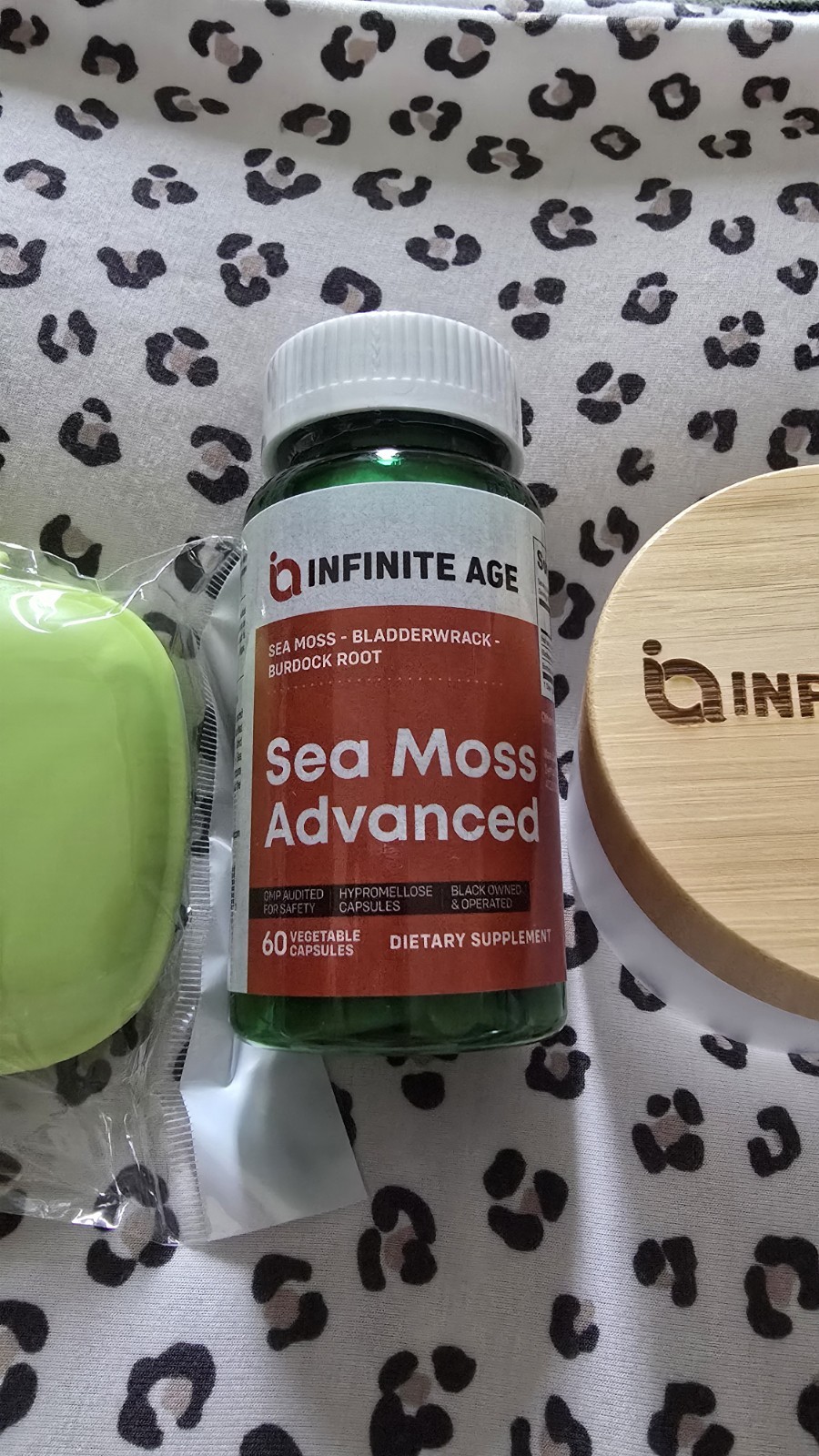 Infinite Age Sea Moss Supplement 1250mg 60 Capsules With Free Container