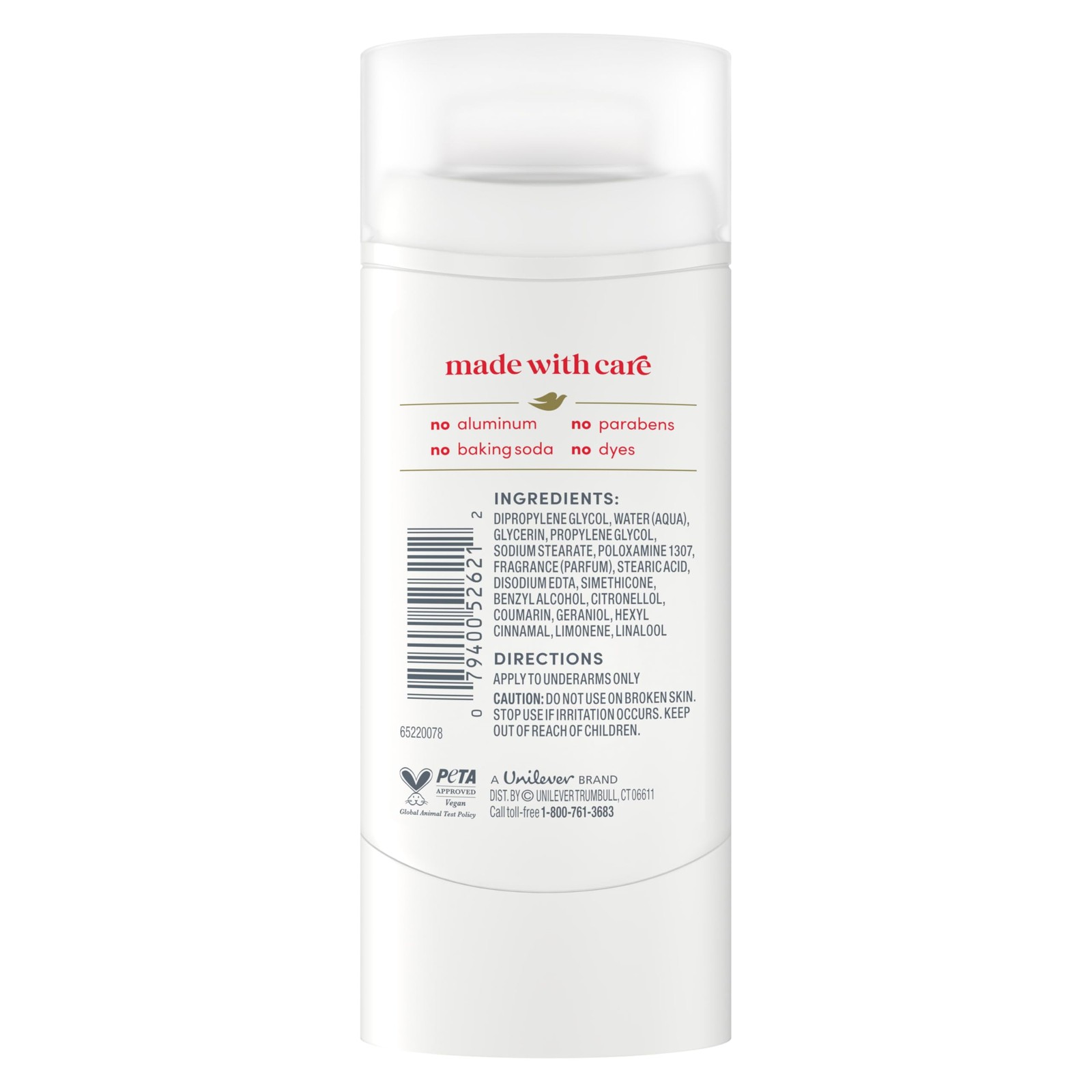 Dove Deodorant Stick Berry Spritz for 72 Hour Odor 2.4 Ounce (Pack of 1), Red
