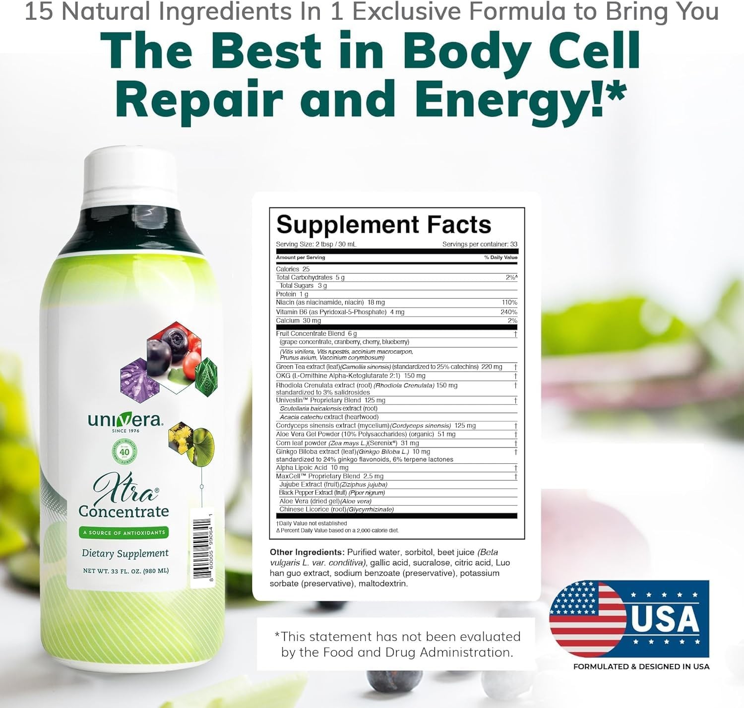 Univera Xtra Concentrate Vital Energy Stress Management Focus and Clarity