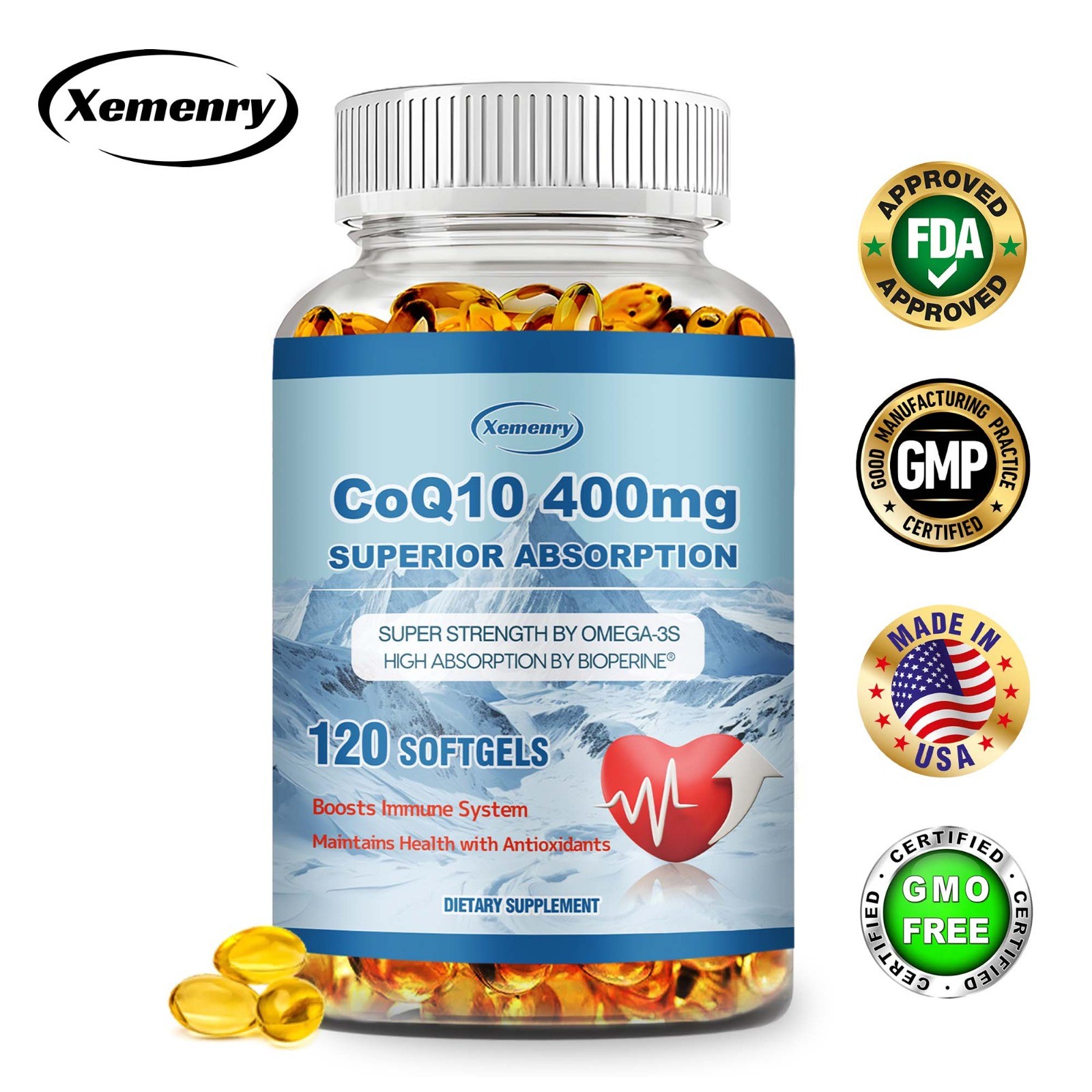 CoQ10 400mg 120pcs – Heart Health, Blood Circulation, Boosts Immune System