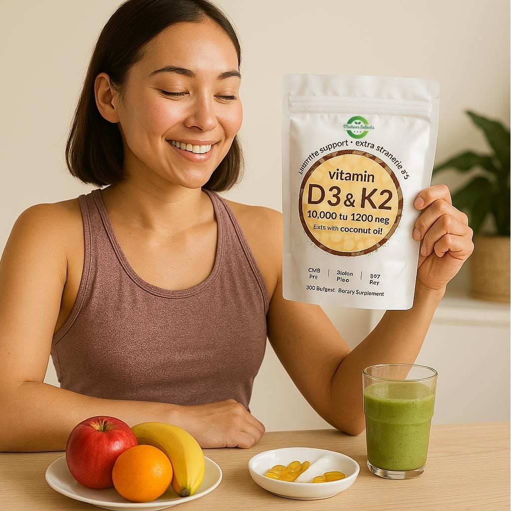 Vitamin D3 10000 iu Plus K2 (MK-7) 200 mcg, 300 Virgin Coconut Oil Softgels