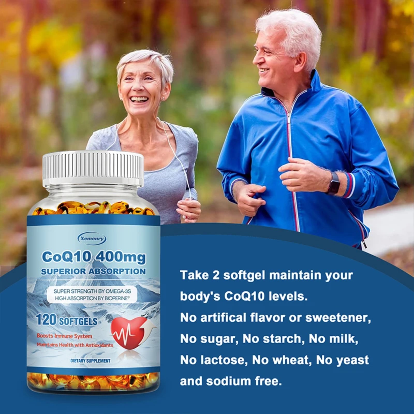CoQ10 400mg 120pcs – Heart Health, Blood Circulation, Boosts Immune System