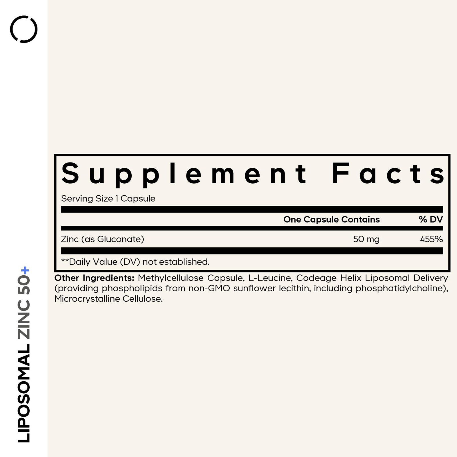 Codeage Liposomal Zinc Supplement 3 Month Supply One Per Day – 50 Mg Zinc