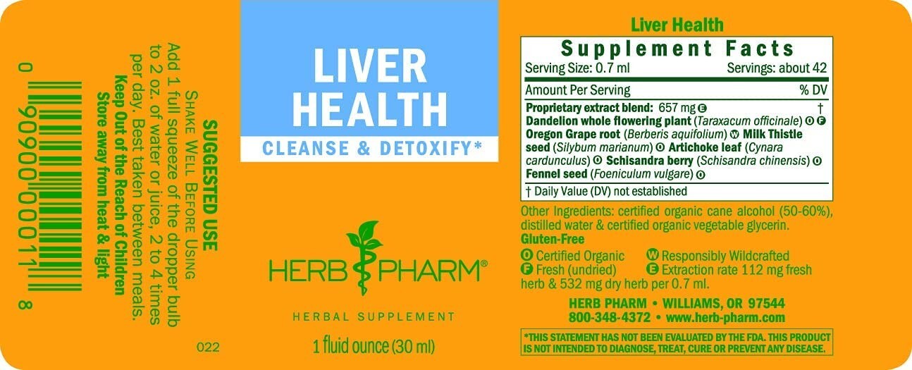 Herb Pharm Liver Health – Cleanse & Detoxify 1 fl oz Liq