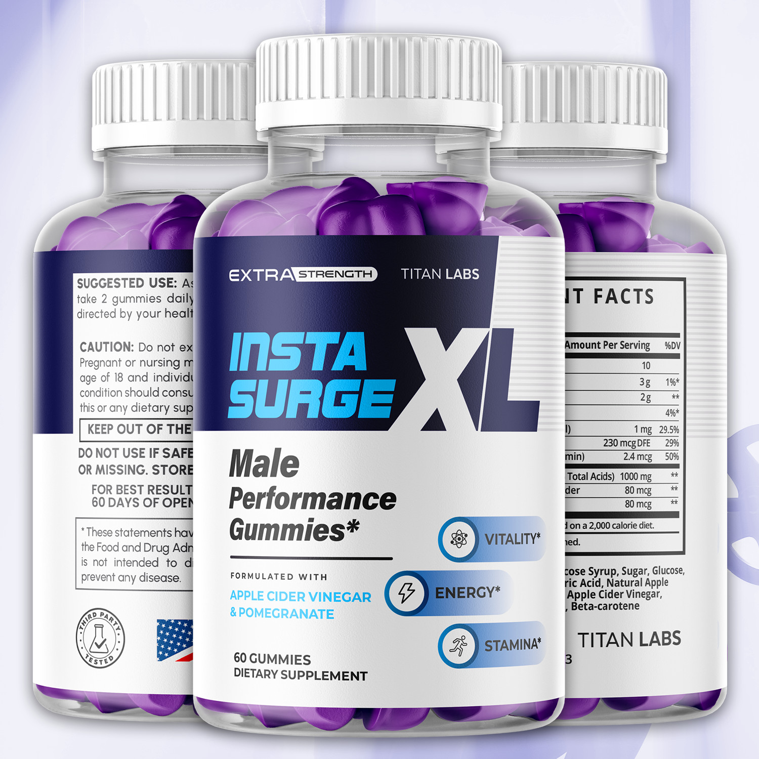 (1 Pack) Insta Surge XL Advanced Male Support Supplement InstaSurgeXL 60 Gummies